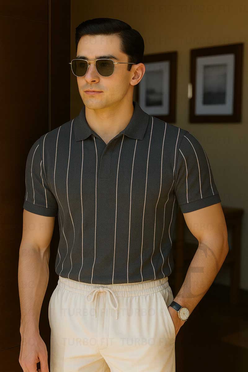 The Luxe Stripe Charcoal