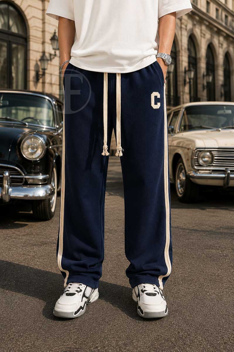 Baggy Sports Relaxed Embroidered Emblem Trouser