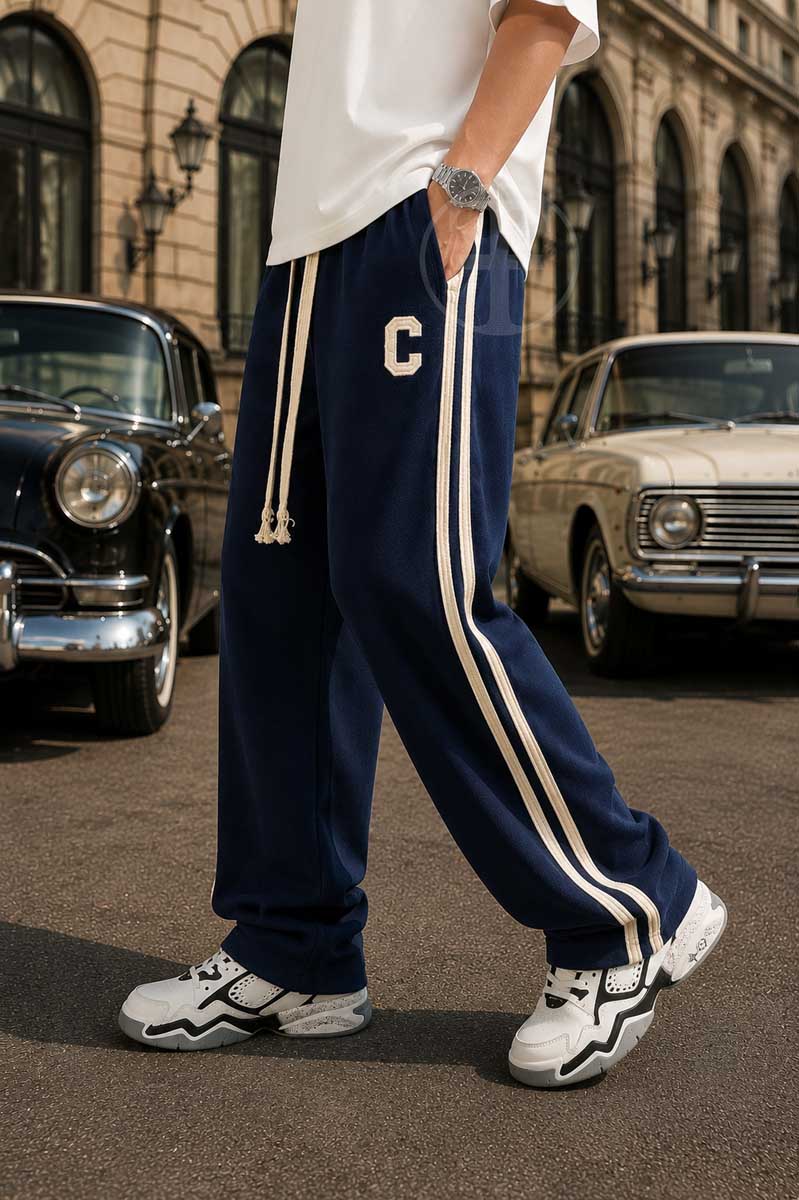 Baggy Sports Relaxed Embroidered Emblem Trouser