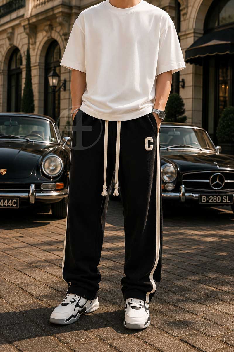 Baggy Sports Relaxed Embroidered Emblem Trouser