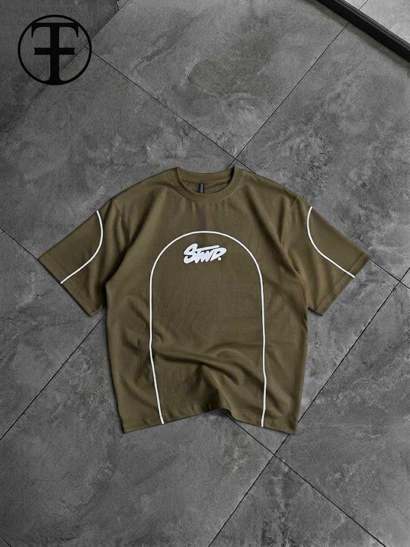 Oversized Shirt with White Piping