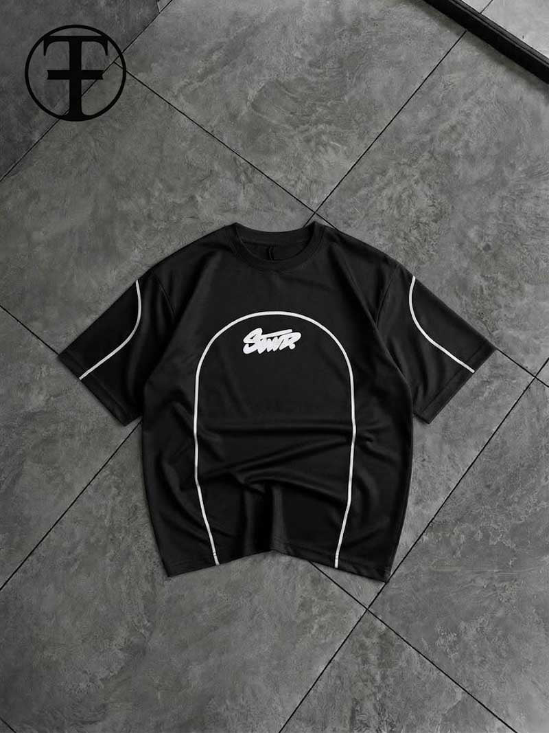 Oversized Shirt with White Piping