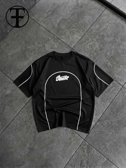 Oversized Shirt with White Piping