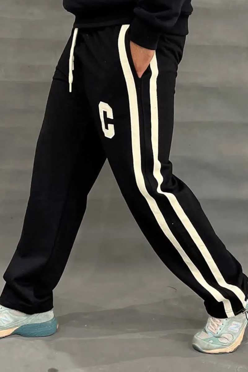 Baggy Sports Relaxed Embroidered Emblem Trouser