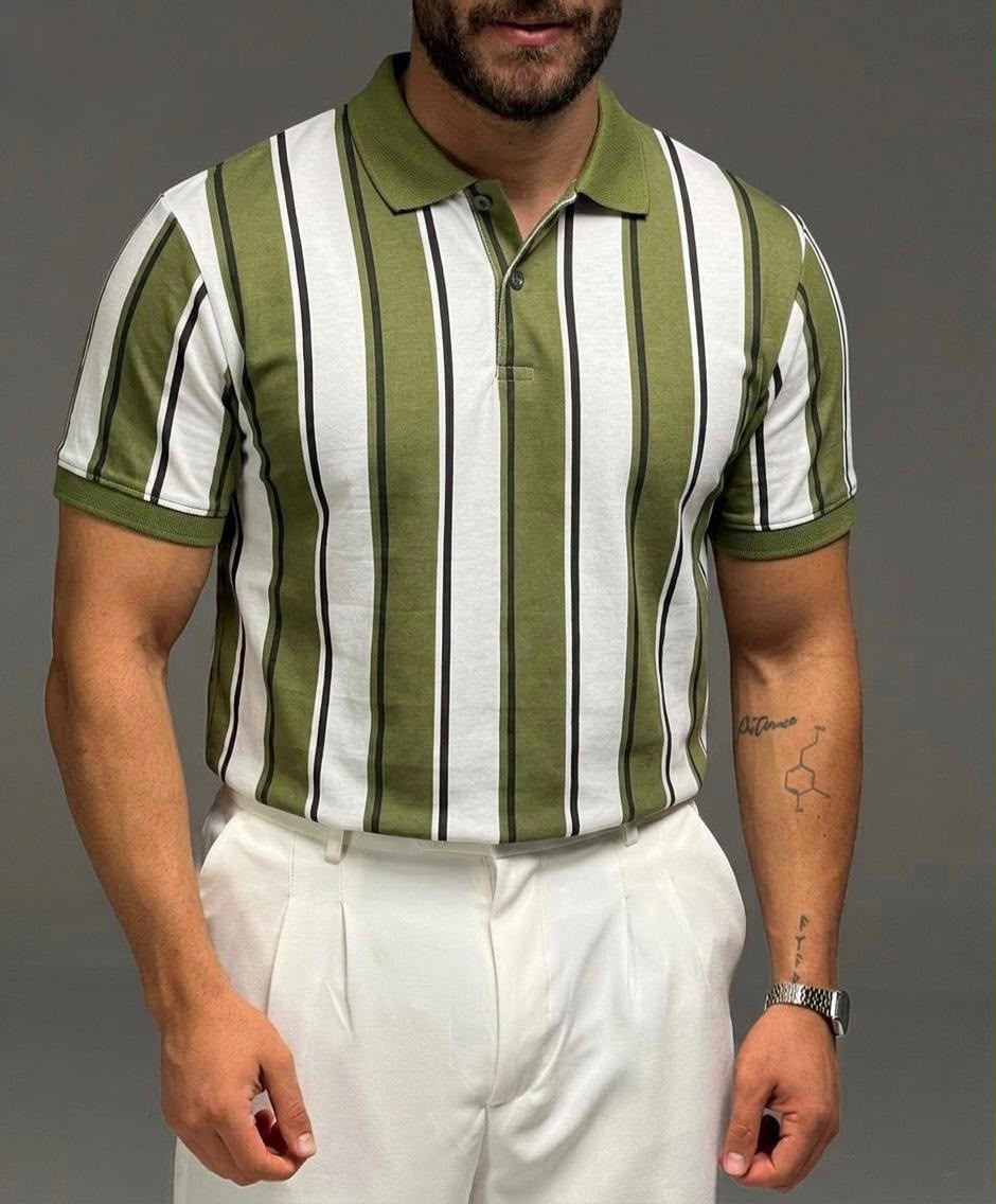 Old Money Stripe Polo
