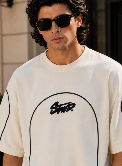 Oversized Shirt with White Piping