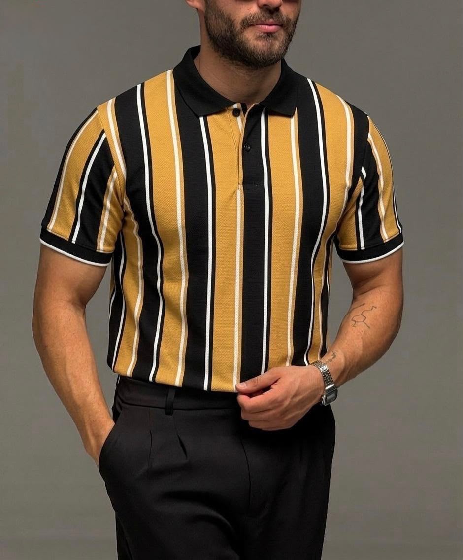 Old Money Stripe Polo